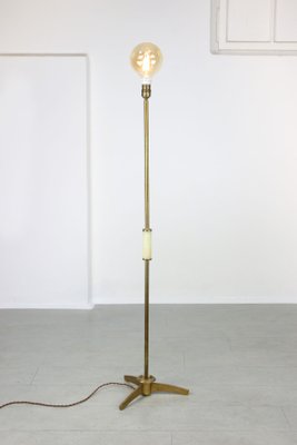 Mid-Century Floor Lamp in Brass and Marble-HGJ-1299441