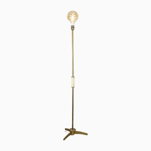 Mid-Century Floor Lamp in Brass and Marble-HGJ-1299441