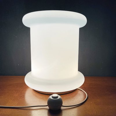 Mid-Century Floor Lamp in White Glass, Italy, 1970s-WQC-955246