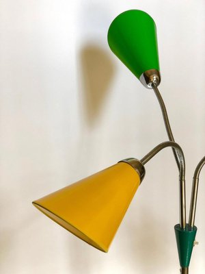 Mid-Century Floor Lamp with 3 Shades in Yellow, Green & Red from Lidokov, 1956-BAF-763516