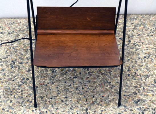 Mid-Century Floor Lamp with Attached Coffee Table and Magazine Rack, 1950s-HS-1787698