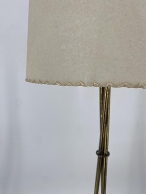 Mid-Century Floor Lamp with Brass Base and Fabric Shade, Germany, 1950s-CZ-2018291