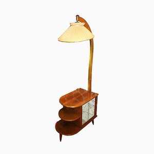 Mid-Century Floor Lamp with Built in Liquor Cabinet, 1960s-YZB-1822911