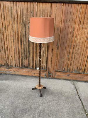 Mid-Century Floor Lamp with Coral Shade, 1950s-OXJ-1110093