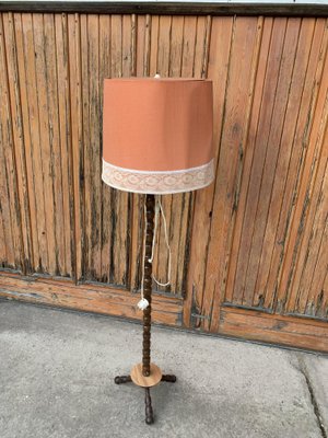 Mid-Century Floor Lamp with Coral Shade, 1950s-OXJ-1110093