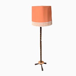 Mid-Century Floor Lamp with Coral Shade, 1950s-OXJ-1110093