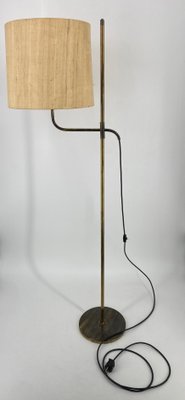 Mid-Century Floor Lamp with Height-Adjustable Fabric Shade by Florian Schulz, Germany, 1950s-CZ-2018308