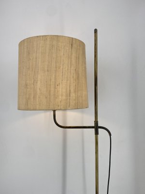 Mid-Century Floor Lamp with Height-Adjustable Fabric Shade by Florian Schulz, Germany, 1950s-CZ-2018308