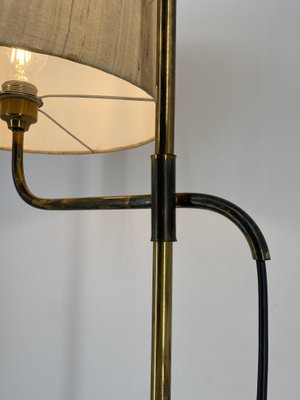 Mid-Century Floor Lamp with Height-Adjustable Fabric Shade by Florian Schulz, Germany, 1950s-CZ-2018308