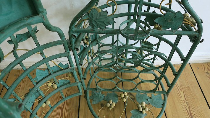 Mid-Century Florentine Vine-Leaf Domed Wine Rack-ED-1768548