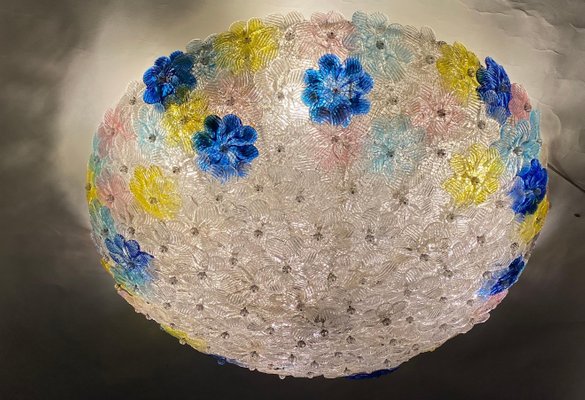 Mid-Century Flower Glass Ceiling Light, 1950s-MBH-1188594