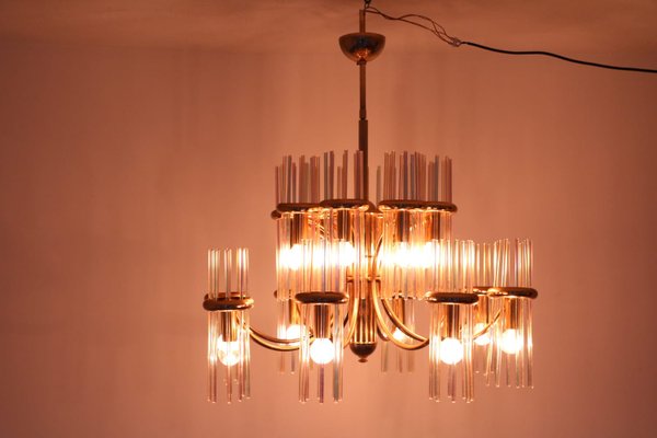 Mid-Century Fluorescent Glass Chandelier by Gaetano Sciolari-SXX-586657