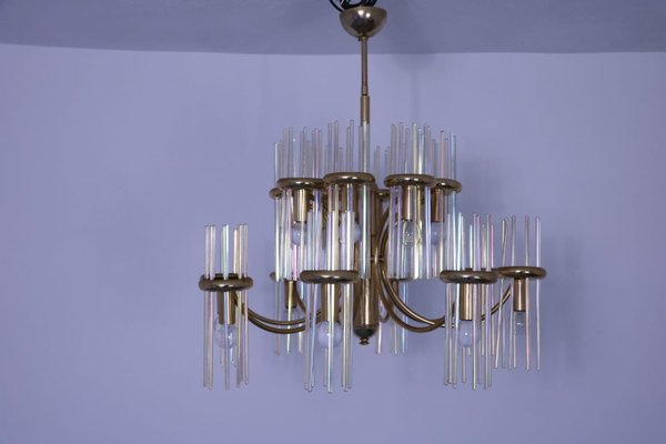 Mid-Century Fluorescent Glass Chandelier by Gaetano Sciolari-SXX-586657