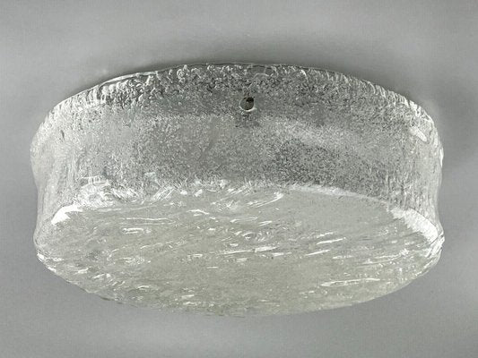 Mid-Century Flush Mount Ceiling Lamp in Ice Glass from Hillebrand Lighting, 1960s-EJL-1309618