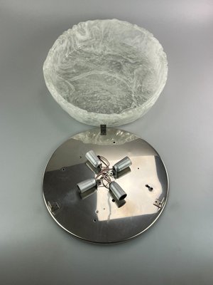 Mid-Century Flush Mount Ceiling Lamp in Ice Glass from Kaiser-EJL-1367061