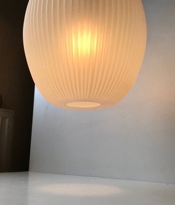 Mid-Century Fluted White Pendant Lamp by Heifetz for Rotaflex, 1960s-LCR-970114