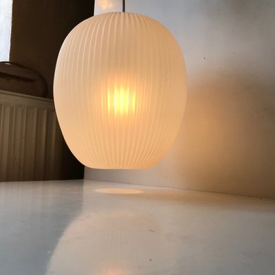 Mid-Century Fluted White Pendant Lamp by Heifetz for Rotaflex, 1960s-LCR-970114