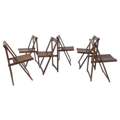 Mid-Century Folding Chairs by Aldo Jacober for Alberto Bazzani, 1960s, Set of 6-TZ-1092363