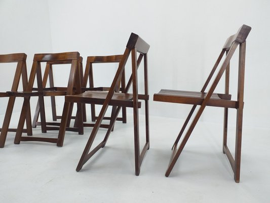 Mid-Century Folding Chairs by Aldo Jacober for Alberto Bazzani, 1960s, Set of 6-TZ-1092363