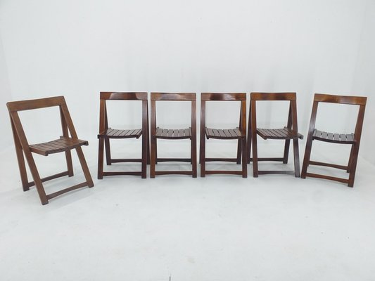 Mid-Century Folding Chairs by Aldo Jacober for Alberto Bazzani, 1960s, Set of 6-TZ-1092363