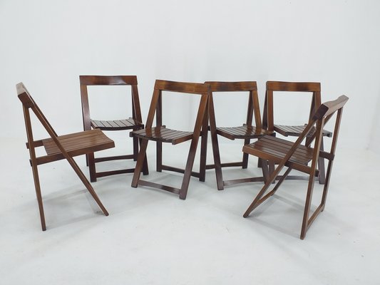 Mid-Century Folding Chairs by Aldo Jacober for Alberto Bazzani, 1960s, Set of 6-TZ-1092363