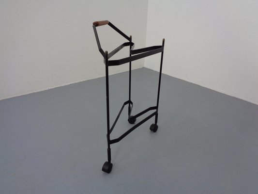 Mid-Century Folding Teak & Metal Serving Bar Cart, 1960s-RDW-1384703