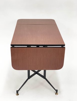 Mid-Century Formica Steel and Brass Table by Laminati Plastici for Gardella, Italy, 1950s-JDR-1126091