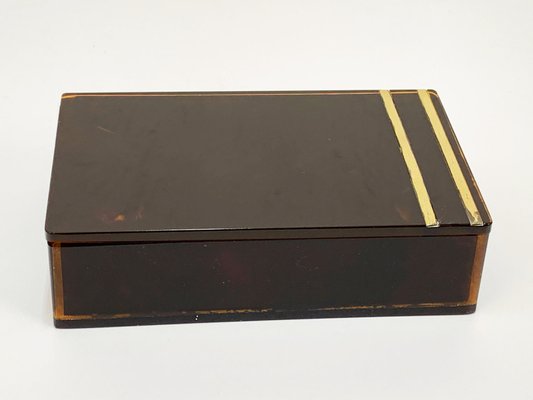 Mid-Century French Acrylic Glass & Brass Jewelry Box by Christian Dior, 1970-JDR-1126027