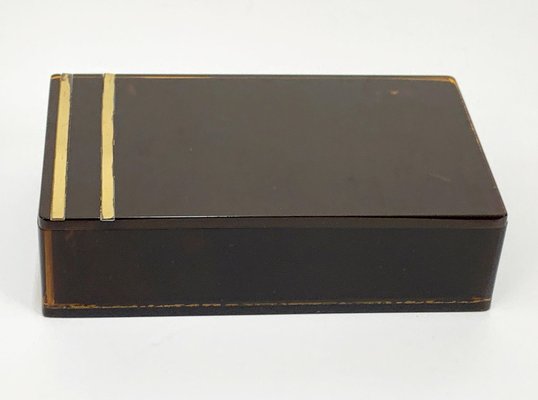 Mid-Century French Acrylic Glass & Brass Jewelry Box by Christian Dior, 1970-JDR-1126027