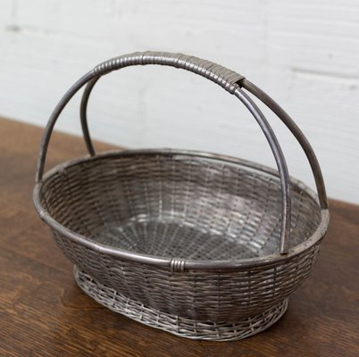 Mid-Century French Aluminium Basket Centerpiece-RIU-1078193