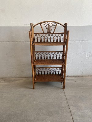 Mid-Century French Bamboo and Rattan Shelf, 1950s-DHH-686888