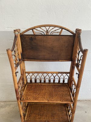 Mid-Century French Bamboo and Rattan Shelf, 1950s-DHH-686888