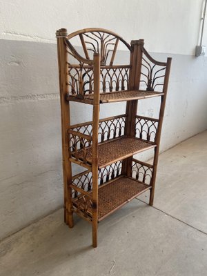 Mid-Century French Bamboo and Rattan Shelf, 1950s-DHH-686888