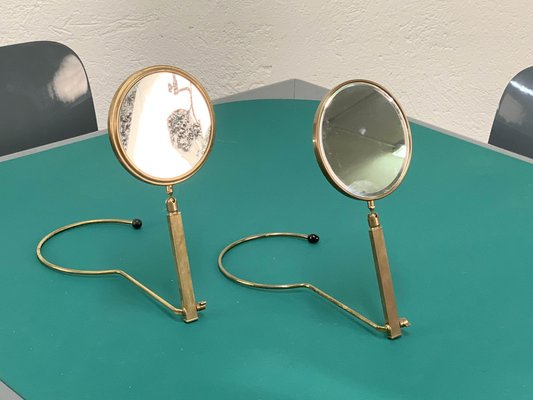 Mid-Century French Brass Adjustable Table Mirror, 1950s-JDR-1125948