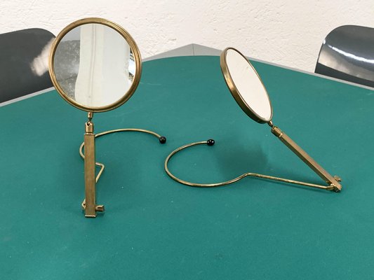 Mid-Century French Brass Adjustable Table Mirror, 1950s-JDR-1125948