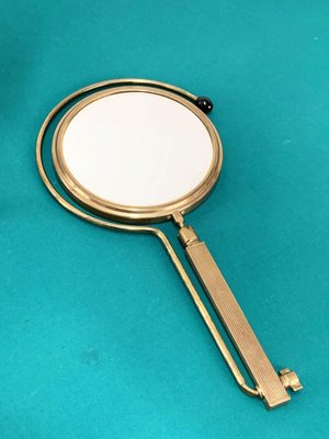 Mid-Century French Brass Adjustable Table Mirror, 1950s-JDR-1125948