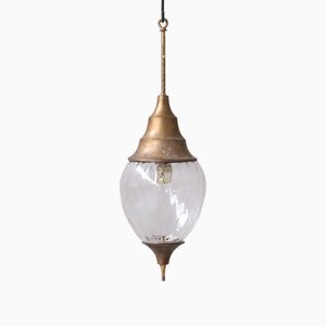 Mid-Century French Brass and Glass Pendant Light-JRP-1764639