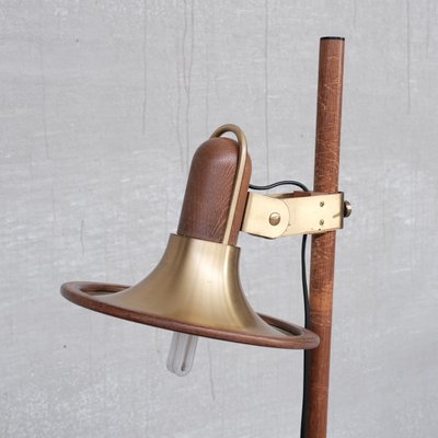 Mid-Century French Brass and Teak Floor Lamp-JRP-1112949