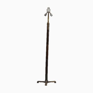 Mid-Century French Brass and Wood Floor Lamp-JRP-1021709