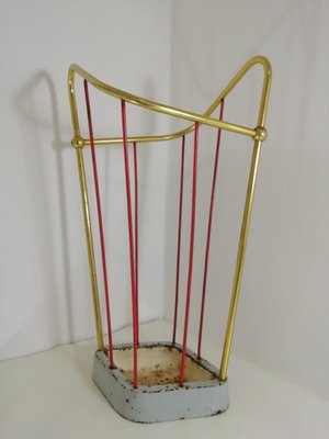 Mid-Century French Brass Umbrella Stand-HNE-1138296