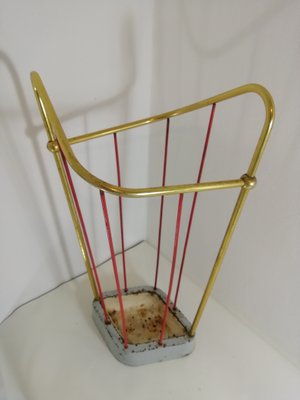 Mid-Century French Brass Umbrella Stand-HNE-1138296