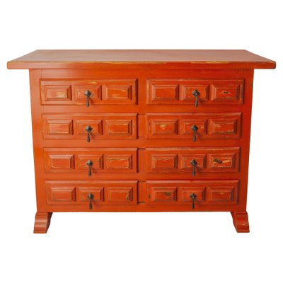 Mid-Century French Chest of Drawers in Red, 1960s-RIU-2041527