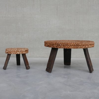 Mid-Century French Coffee Table and Side Table by Adrien Audoux & Frida Minet, Set of 2-JRP-1003678