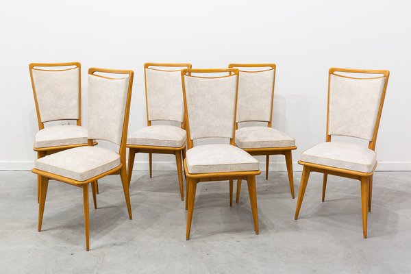 Mid-Century French Dining Chairs, 1950s, Set of 6-UJE-663473