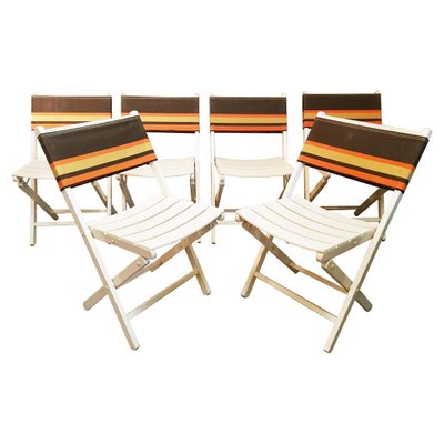 Mid-Century French Folding Chairs, Set of 6-POM-862048