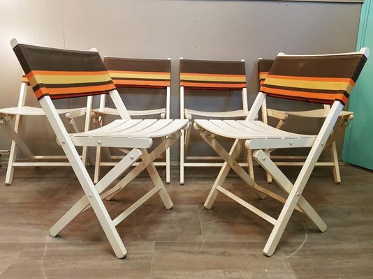 Mid-Century French Folding Chairs, Set of 6-POM-862048