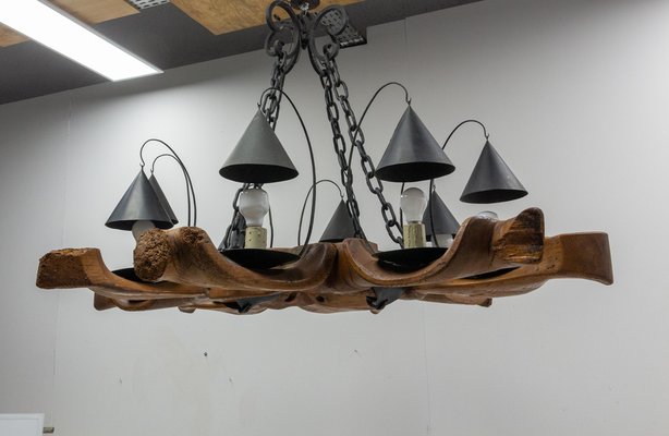 Mid-Century French Four Yokes Pendant Light-RIU-1329296