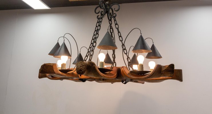 Mid-Century French Four Yokes Pendant Light-RIU-1329296