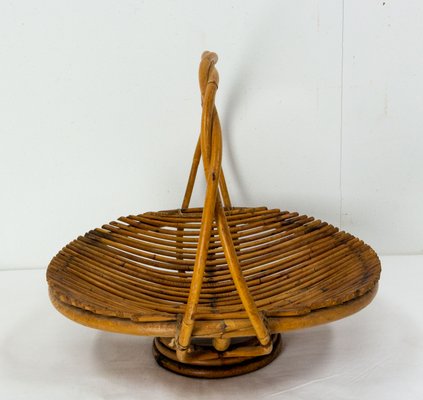 Mid-Century French Fruit Basket in Wicker-RIU-1298531