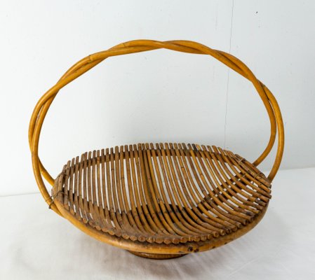 Mid-Century French Fruit Basket in Wicker-RIU-1298531